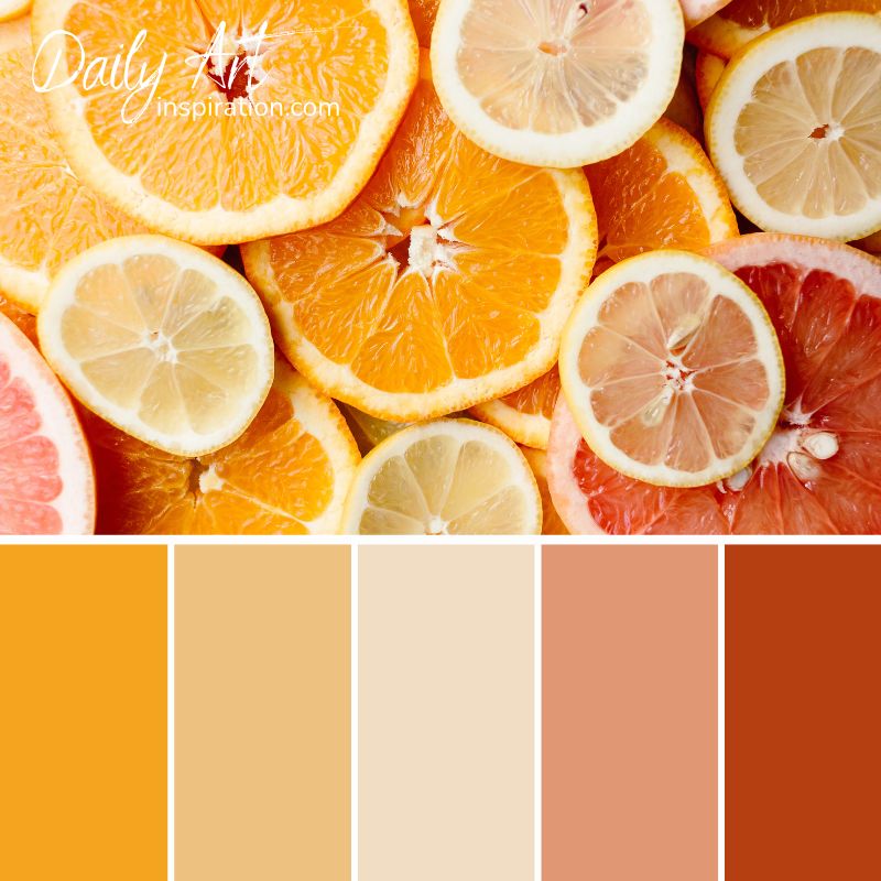 orange color palette, citrus color palette, yellow and orange colors, Mediterranean colors