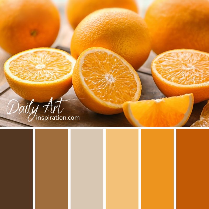 orange and brown color palette, orange, brown, beige, ochre colors, warm color combination, color harmony, interior design color scheme,