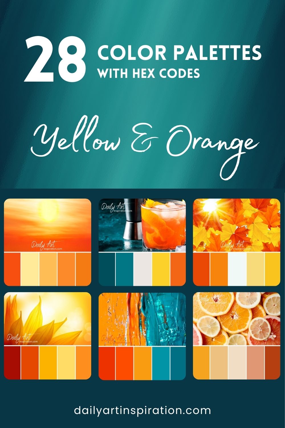 28_yellow_and_orange_color_palettes_for_inspiration, orange color palette, yellow color palette, color combos, color schemes, color combination, color inspiration, teal, blue, beige, brown, natural colors, vibrant colors, grey, purple, ochre, interior design, design inspiration, colour palettes