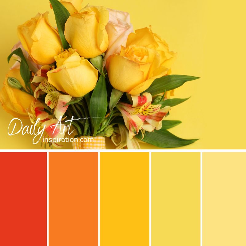 28_yellow_and_orange_color_palettes_for_inspiration (22) orange and yellow color combination, yellow wedding color palette, flowers, yellow flower colors