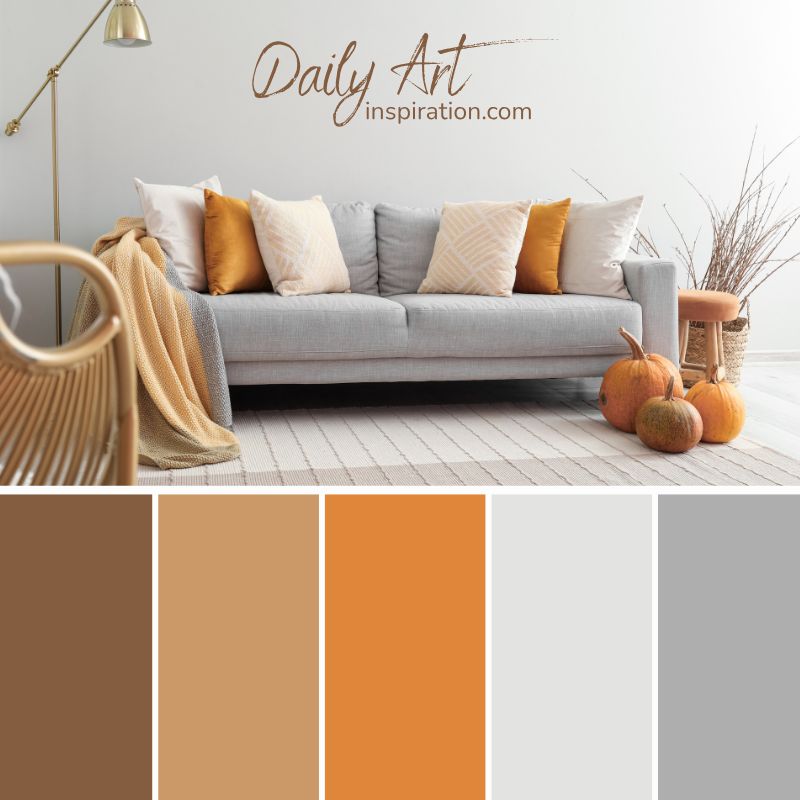 28_yellow_and_orange_color_palettes_for_inspiration (24) interiorcolor palette with brown, ochre and orange and grey colors, autumn color inspiration