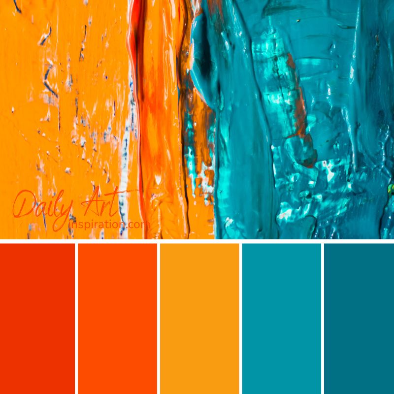28_yellow_and_orange_color_palettes_for_inspiration (25) teal and orange color combo, vibrant colors, complementary color palette with orange and teal colors