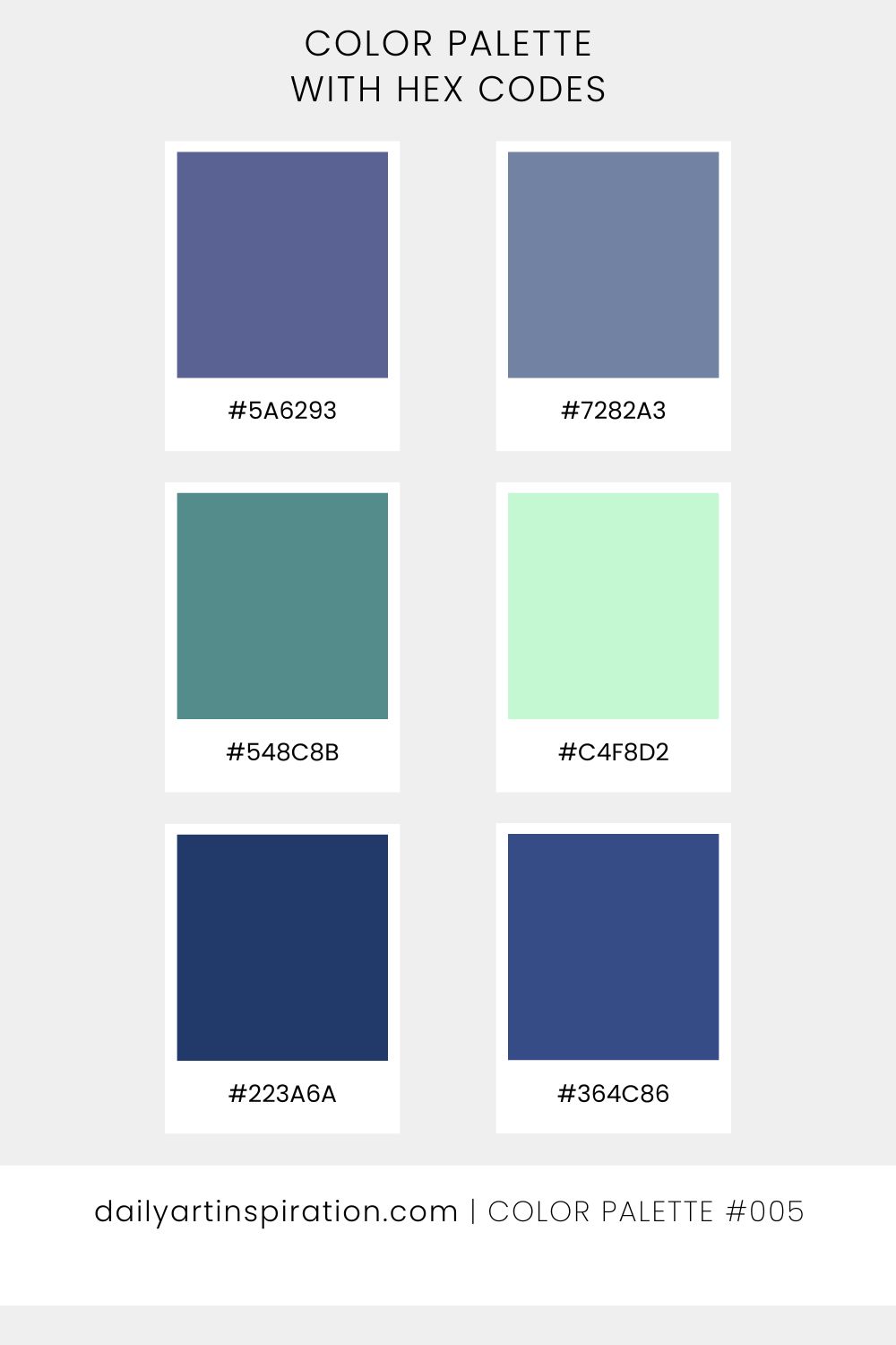 Color Palette 005 with hex codes - dailyartinspiration.com