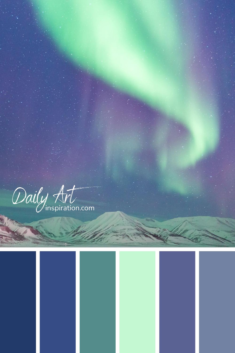 Green, blue and purple color palette